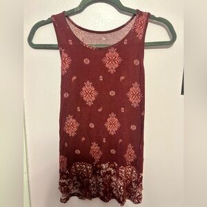 SO burgundy pattern tank